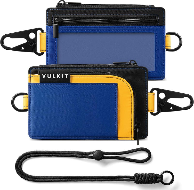 VULKIT Water-Resistant Keychain Wallet with Lanyard for Men and Women, Outdoor Zipper Pouch Wallet with Clear ID Window, for Hiking, Fishing, Skateboard and any Outdoor Activities, Summit Sky - Image 1